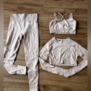 Womens best seamless nude gym set